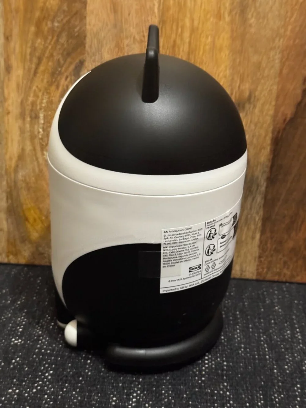 Ikea Grejsimojs Cat-Shaped Storage with Lid, Black and White Tuxedo, 506.031.78